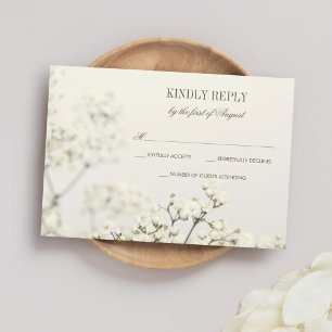 Sanfte Vintage-Babys-Breath-Hochzeits-RSVP RSVP Karte