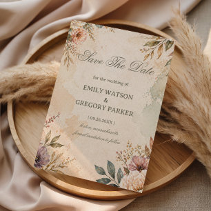 Sanfte Vintage-Blumen Save The Date