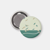 Sanfte Waldmagie mit Blättern und Sternen Magnet (Vorderseite/Rückseite)
