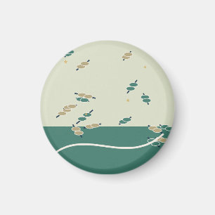 Sanfte Waldmagie mit Blättern und Sternen Magnet