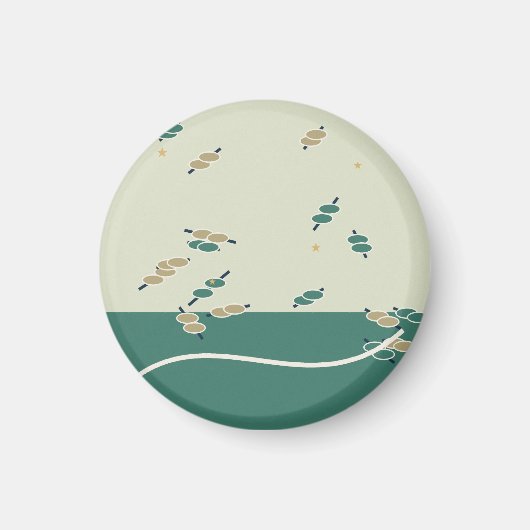 Sanfte Waldmagie mit Blättern und Sternen Magnet (Vorne)