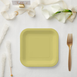 Sanfte warme gelbe Papierplatten Pappteller