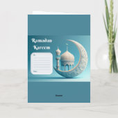 Sanfte Wasserfarbe-Moschee-Ramadan-Serenität Karte (Rückseite)