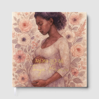 Sanfte Wasserfarben-Blumen-Schwarze Babyparty Gästebuch