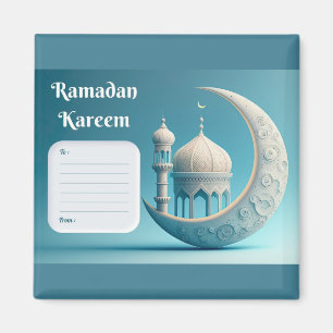 Sanfte Wasserfarbene Moschee Ramadan Gelassenheit Magnet
