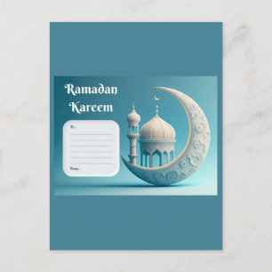 Sanfte Wasserfarbene Moschee Ramadan Gelassenheit Postkarte