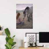 Sanfte Wiese | Pferdekunst | Poster (Heimbüro)