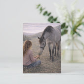 Sanfte Wiese | Pferdekunst | Postkarte (Stehend Vorderseite)