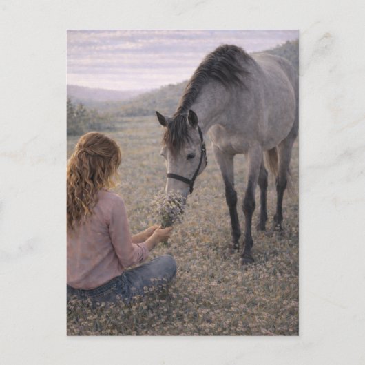 Sanfte Wiese | Pferdekunst | Postkarte (Vorderseite)