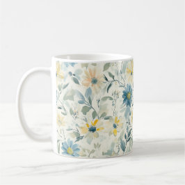 Sanfte Wiesenmargerite Wasserfarbe Kaffeetasse