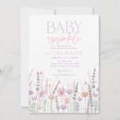 Sanfte Wildblumen-Baby-Sprinkle im Pastell-Look Einladung (Vorderseite)