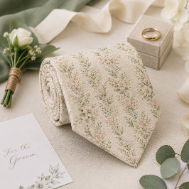 Sanfte Wildblumenhochzeit im Salbei-Look Krawatte