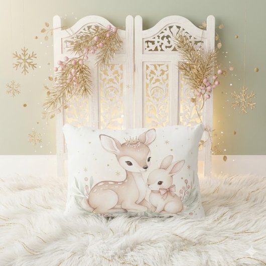 Sanfte Winterträume – MerryMist Mädchen | Hirsch & Dekokissen