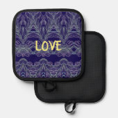Sanfte Wirbel Liebe (Lila) Topflappen (Vorderseite/Rückseite)