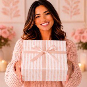 Sanfte Zwiebel-Rosa-Wasserfarben-Streifen Geschenkpapier