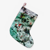 Sanfter, blauer Weihnachtsweih, abstrakter Strumpf Kleiner Weihnachtsstrumpf (Vorderansicht (hängend))