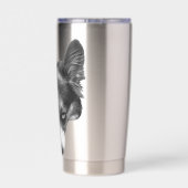 sanfter Blick Corgi ruhig Thermobecher (Rückseite)