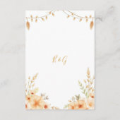 sanfter Boho-Ton auf Blumenhochzeit Begleitkarte (Rückseite)