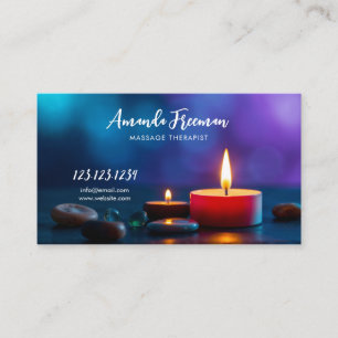 Sanfter Candlelight- und Stones-Massagetherapeut Visitenkarte