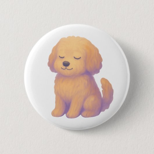 Sanfter Cockapoo-Knopf Button (Vorderseite)