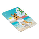 Sanfter Collie Dog am Strand Magnet (Rechte Seite)