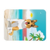 Sanfter Collie Dog am Strand Magnet (Horizontal)