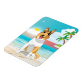 Sanfter Collie Dog am Strand Magnet (Linke Seite)