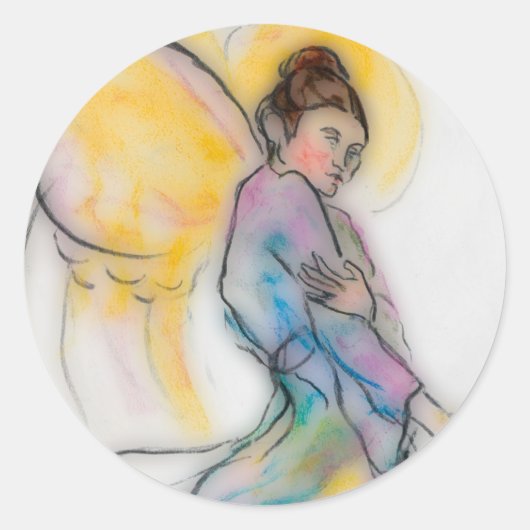 sanfter Engel Runder Aufkleber (Vorderseite)