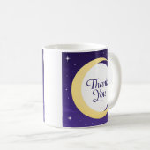 Sanfter gelber Halbmond Danke Kaffeetasse (VorderseiteRechts)
