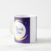 Sanfter gelber Halbmond Danke Kaffeetasse (Vorderseite Links)