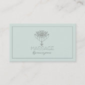 Sanfter grüner Lotus-Massagetherapeut Visitenkarte (Vorderseite)