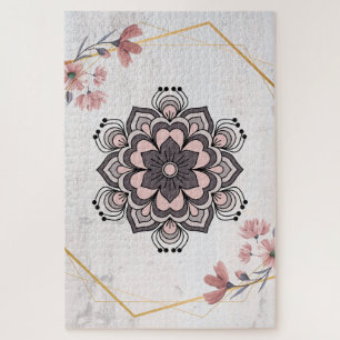 Sanfter Rangoli-Schimmer – Friedliches botanisches Puzzle