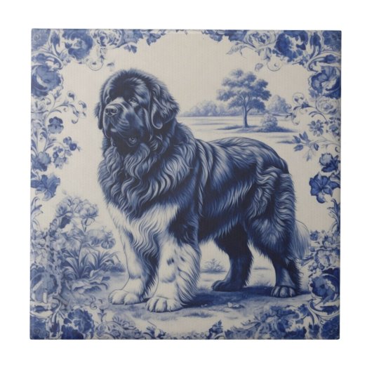 Sanfter Riese in Delft-Blau Fliese (Vorderseite)