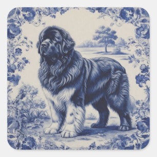 Sanfter Riese in Delft-Blau Quadratischer Aufkleber