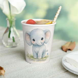 Sanfter Riesen-Wasserfarbe-Niedlicher-Elefant-Baby Pappbecher