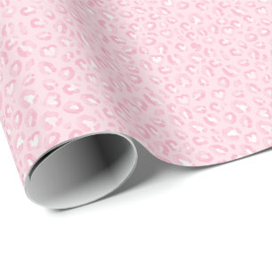 Sanfter rosa Leopardenprint Geschenkpapier