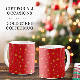 Sanfter Schimmer Goldene Sterne & Florale Blütenbl Kaffeetasse