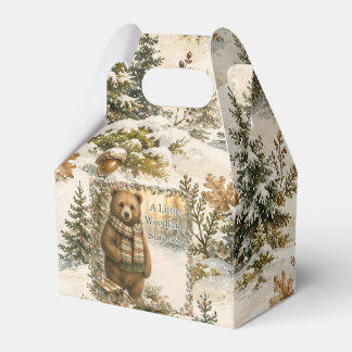 Sanfter Wald-Bär Winter-Geburtstag Geschenkschachtel
