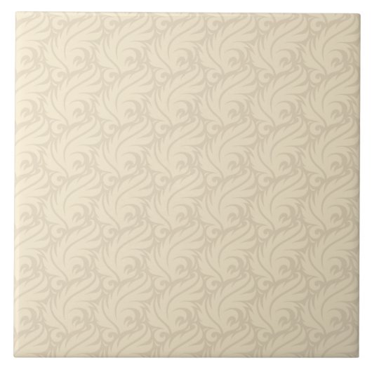 Sanftes Beige Blumenmuster Fliese (Vorderseite)
