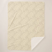 Sanftes Beige Blumenmuster Sherpadecke (Vorderseite)