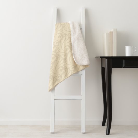 Sanftes Beige Blumenmuster Sherpadecke (Beispiel)