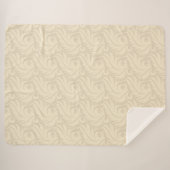 Sanftes Beige Blumenmuster Sherpadecke (Vorderseite (Horizontal))