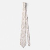 Sanftes Beige Zarte Botanik Krawatte (Vorderseite)