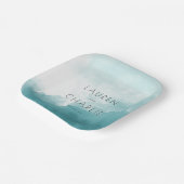 Sanftes Blau Aquarell Pappteller (Gewinkelt)