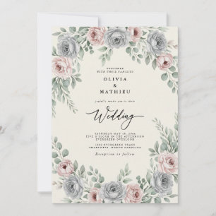 Sanftes Blau Ätherische Romantische Hochzeit Einladung