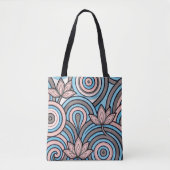 Sanftes Blau & Pink Nouveau Flow Tasche (Vorderseite)