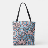 Sanftes Blau & Pink Nouveau Flow Tasche (Rückseite)