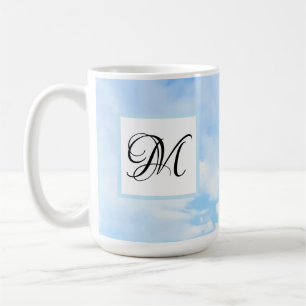 Sanftes Blaues Himmel Foto Elegante Einzelne Fancy Kaffeetasse