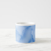 Sanftes blaues Wasserfarben-Abstrakt Espressotasse (Vorderseite)