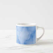 Sanftes blaues Wasserfarben-Abstrakt Espressotasse (Rechts)